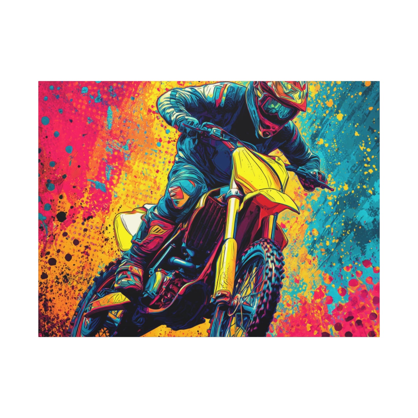 Vibrant Motocross Canvas Art, Perfect for Sports Enthusiasts, Wall Decor, Gift for Bikers, Home or Office Decoration