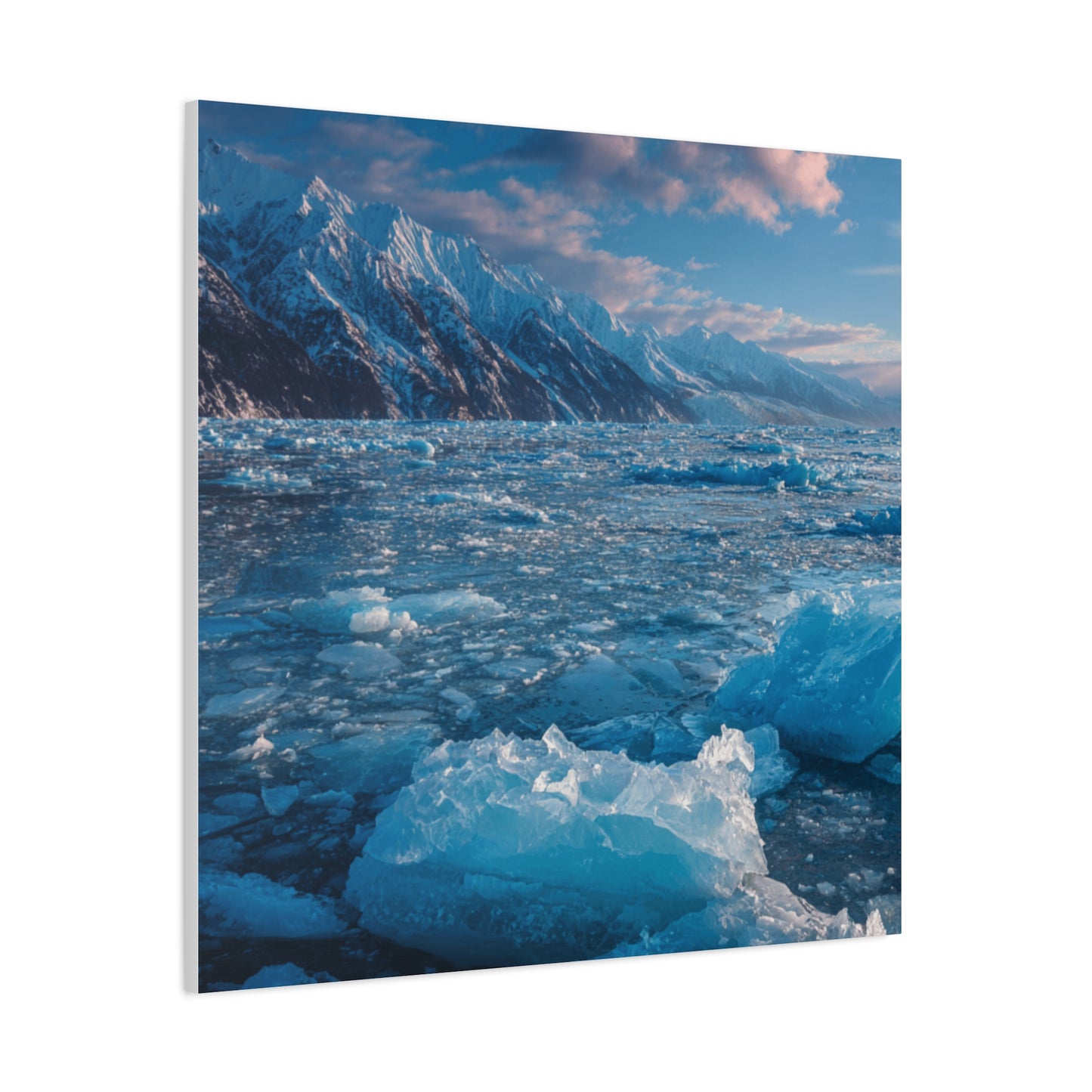 Serene Blue Glacier Canvas Wall Art, Landscape Decor, Home Serenity, Nature Prints for Living Room, Office, Gift Ideas