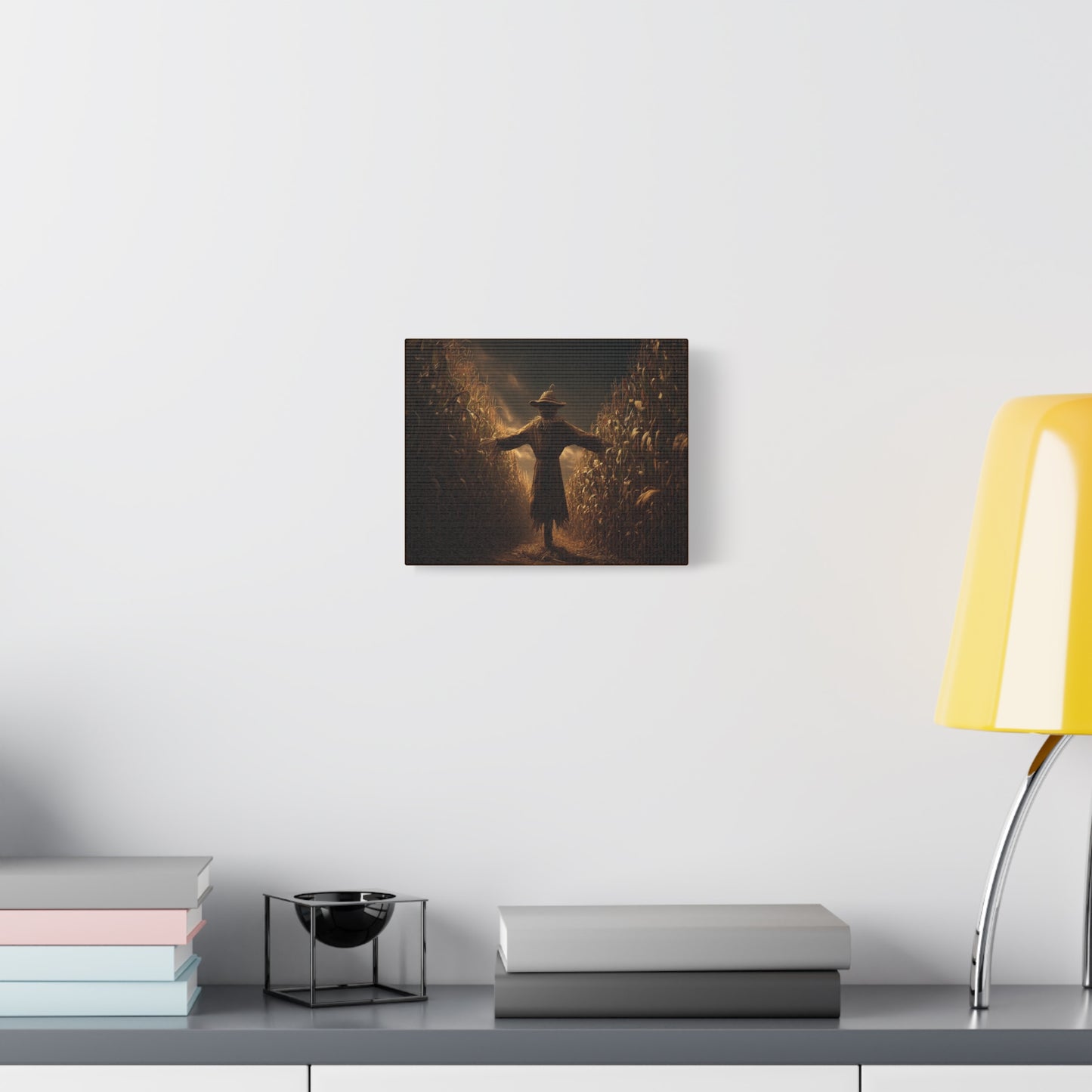 Canvas Print -  Scarecrow in Field - Wall Art Decor - Halloween
