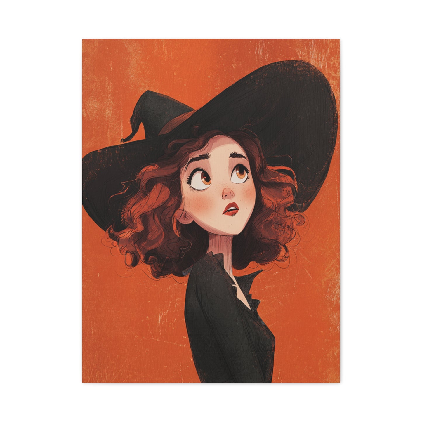 Whimsical Witch Canvas Print, Halloween Decor, Art for Home, Gift for Witches, Fall Wall Art, Magic Lover's Gift