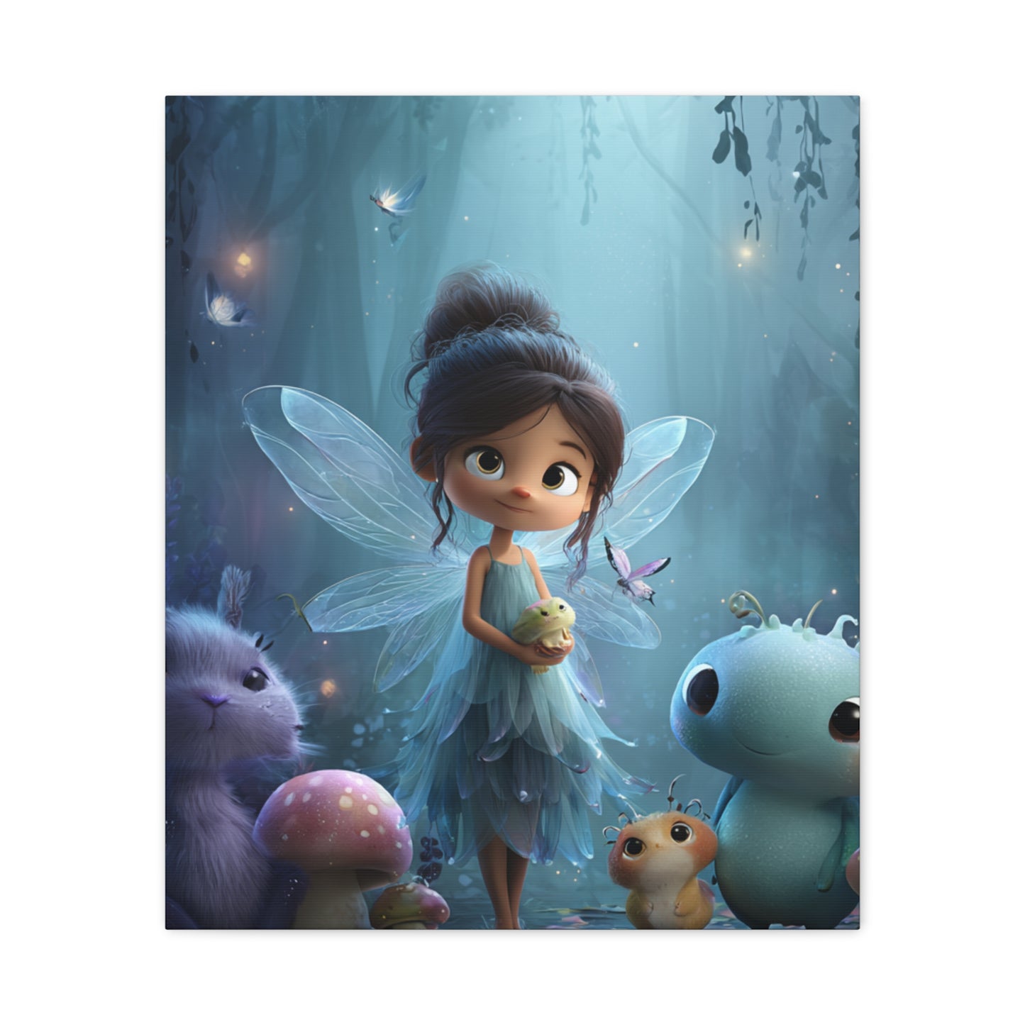 Whimsical Fairy Canvas Art Print, Enchanted Decor for Kids' Rooms, Fantasy Wall Art, Magical Gift for Birthdays, Nursery Decoration