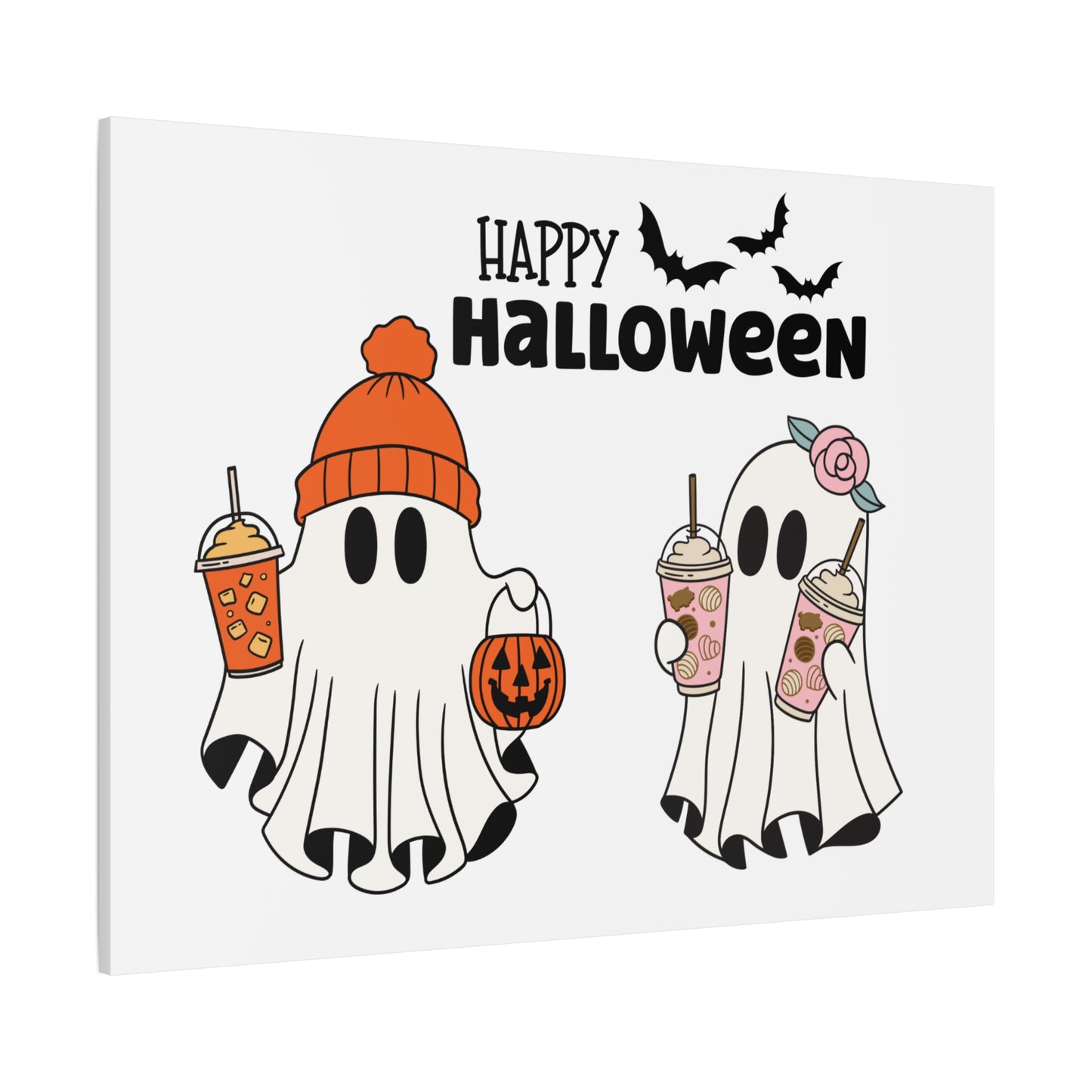 Canvas Print - Adorable Ghost Friends, Happy Halloween