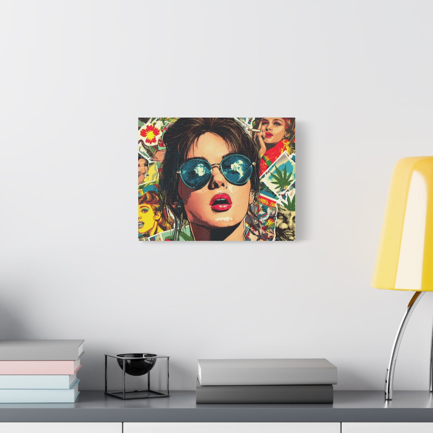 Canvas Art Print: Pop Art Woman 420 Colorful Vivid