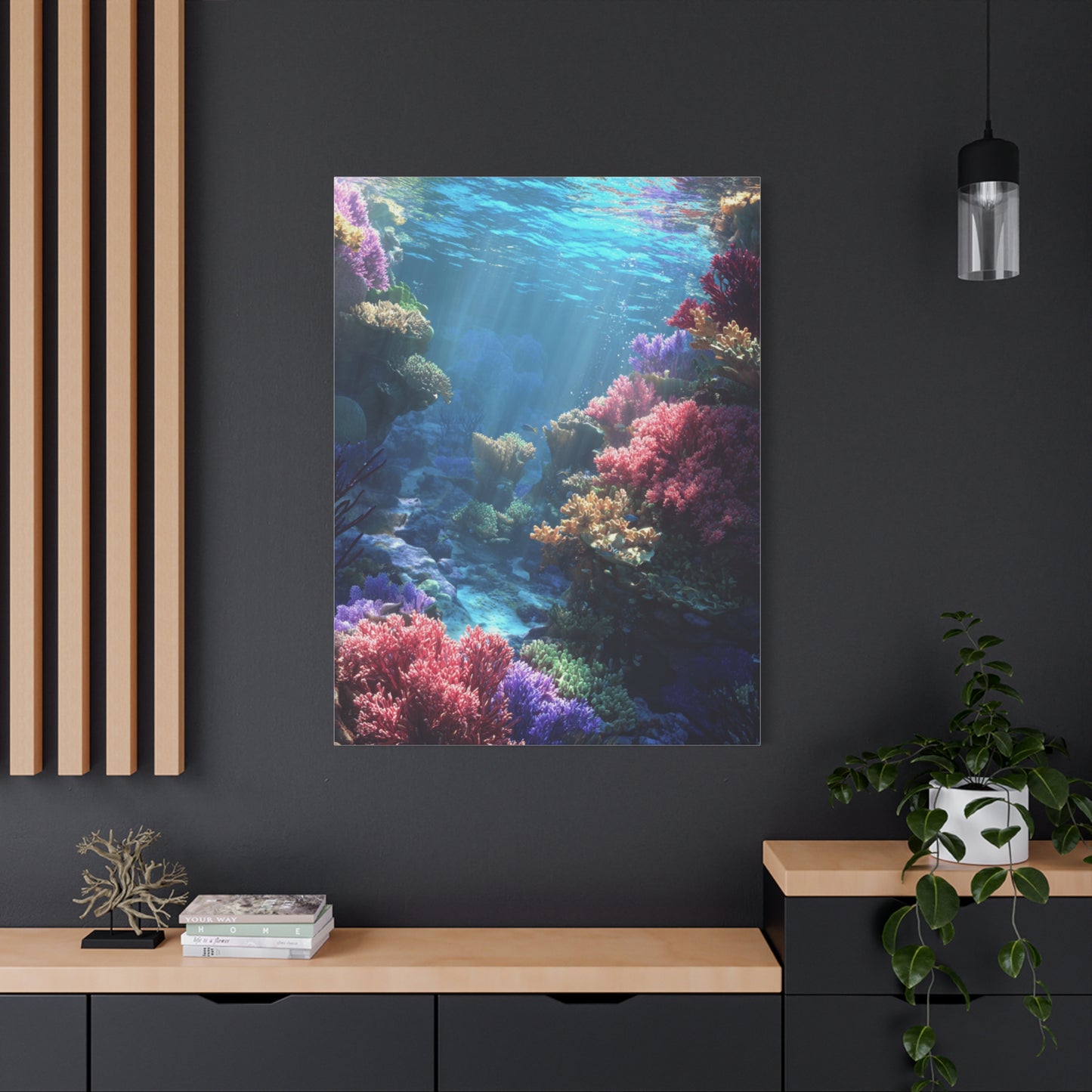 Vibrant Coral Reef Canvas Art, Underwater Decor, Ocean Wall Art, Beach House Decor, Gift for Ocean Lovers