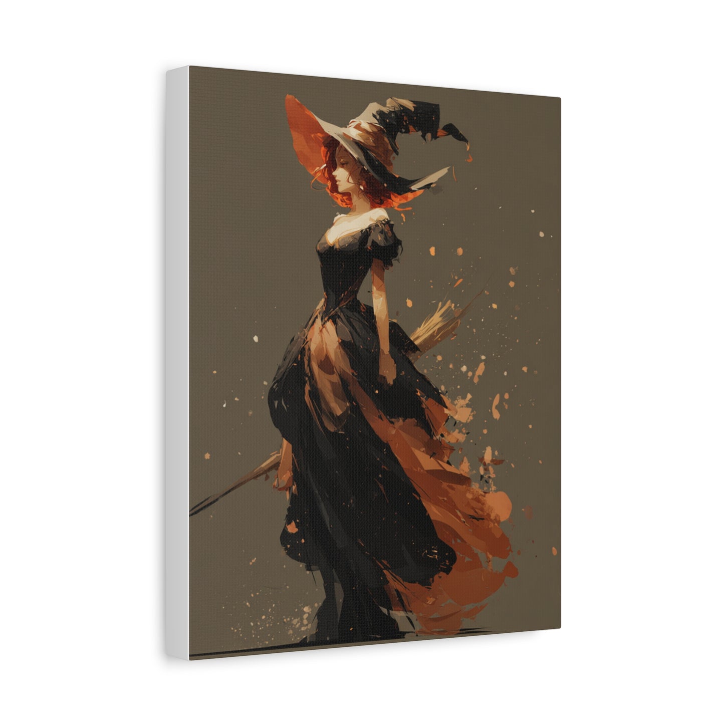 Witch Art Canvas Wall Decor, Magical Witch Painting, Halloween Home Decor, Modern Art Print, Witchcraft Wall Art
