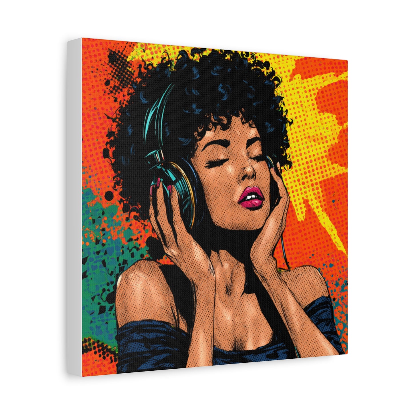 Vibrant Canvas Wall Art, Pop Art Painting, Music Lover