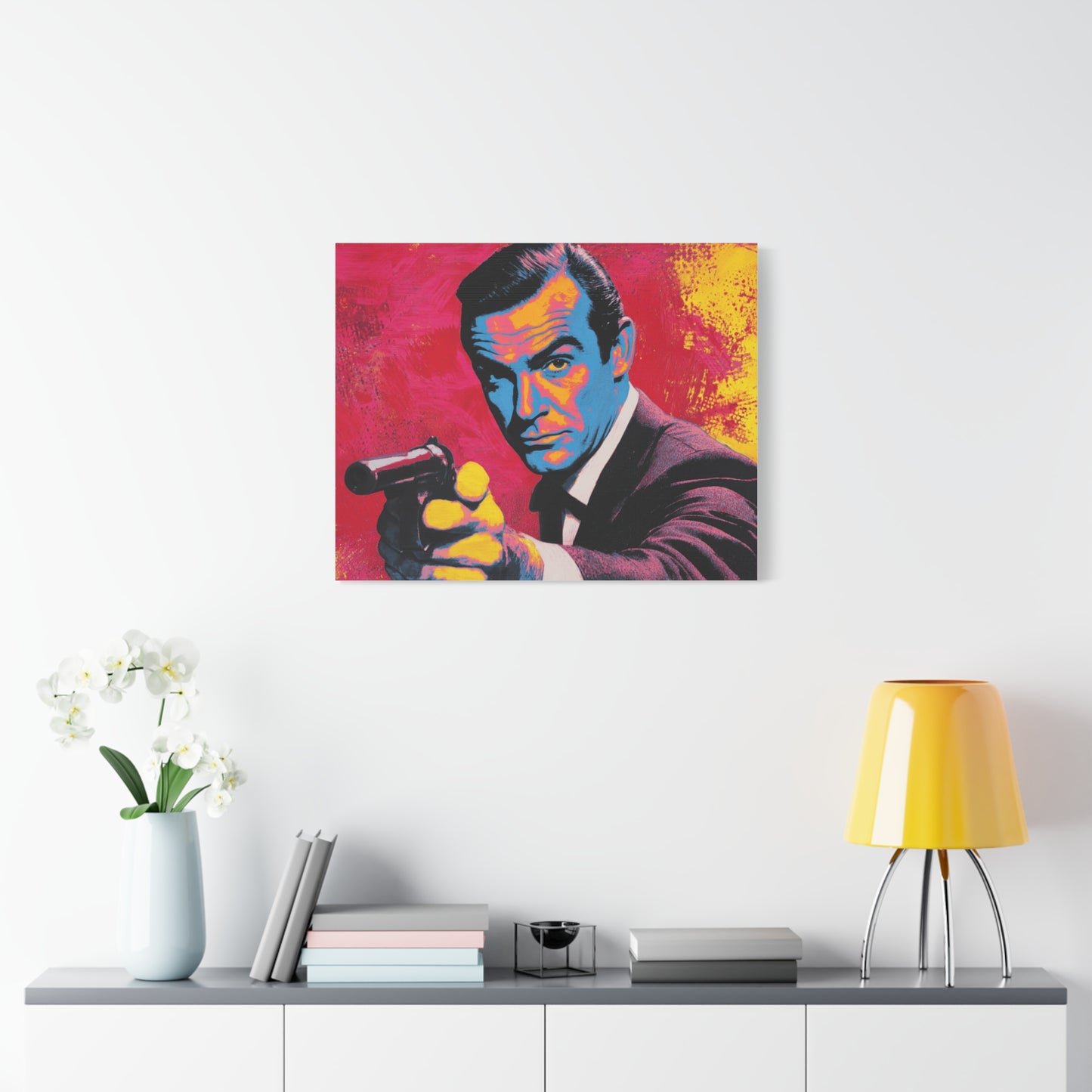 Vibrant Retro Canvas Art, Pop Culture Wall Decor, 60s Inspired Artwork, Unique Gift for Movie Lovers, Home Decoration