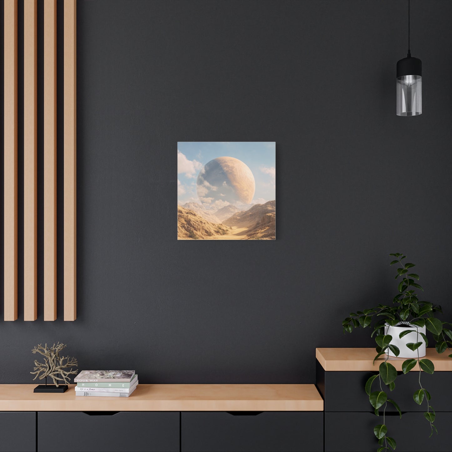 Stretched Canvas Wall Art - Dreamy Planet Landscape, Home Decor, Gallery Wall, Gift for Space Lovers, Nature Theme