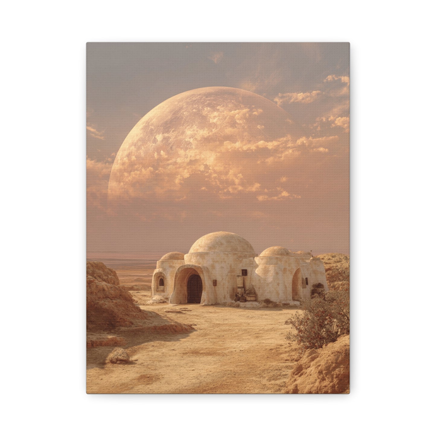 Stretched Canvas Art Print, Matte Wall Decor, Desert Landscape, Home Office Art, Gift for Art Lovers, Space Decor, Unique Wall Art