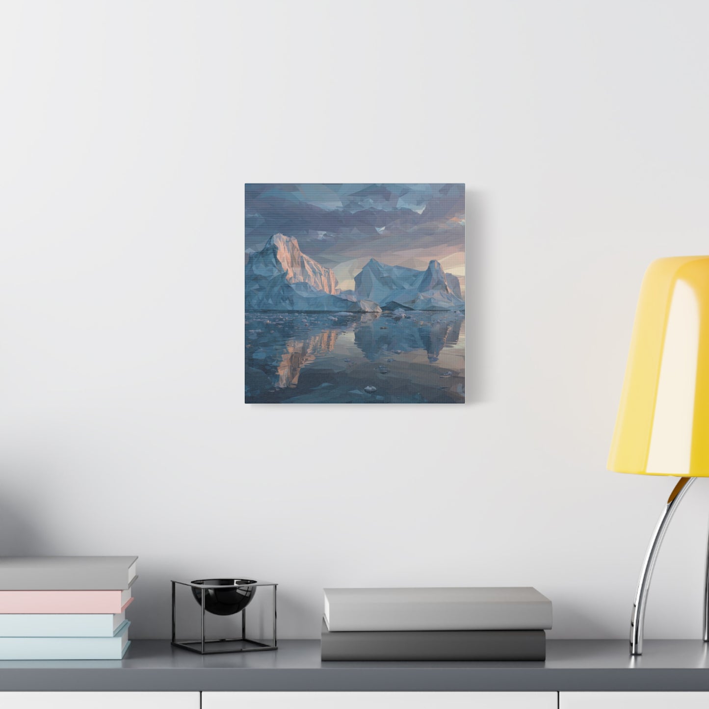 Stretched Canvas Art Print, Geometric Landscape Wall Decor, Minimalist Home Accent, Nature-Inspired Artwork, Unique Gift Idea
