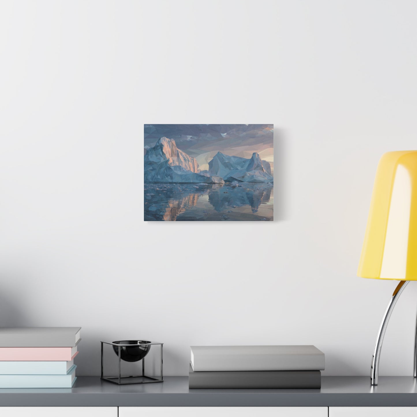 Stretched Canvas Art Print, Geometric Landscape Wall Decor, Minimalist Home Accent, Nature-Inspired Artwork, Unique Gift Idea