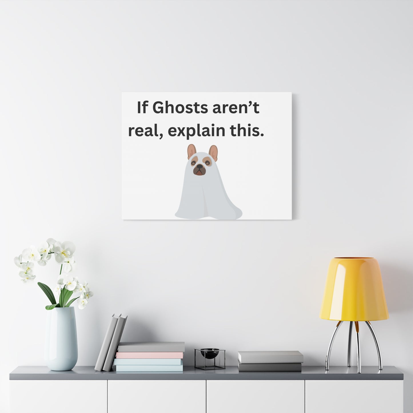 Funny Ghost Dog Canvas Art