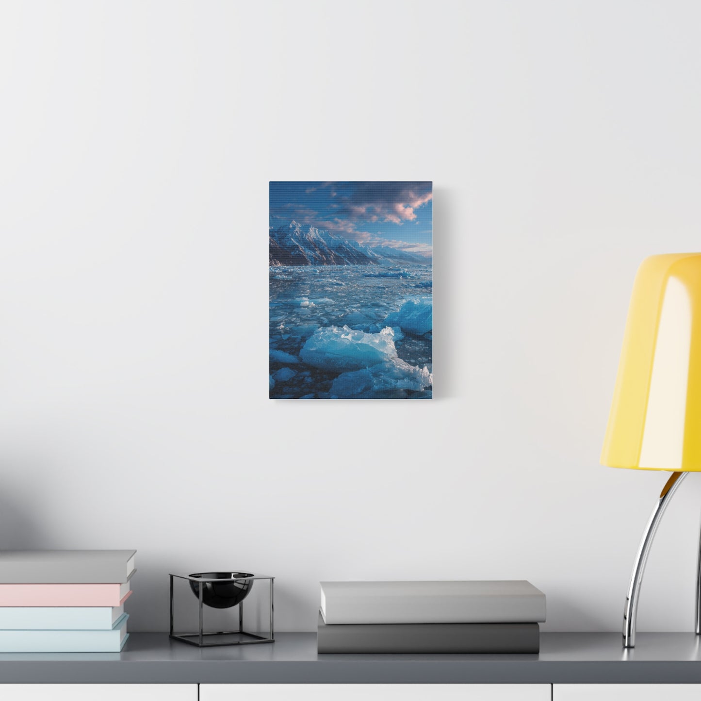 Serene Blue Glacier Canvas Wall Art, Landscape Decor, Home Serenity, Nature Prints for Living Room, Office, Gift Ideas