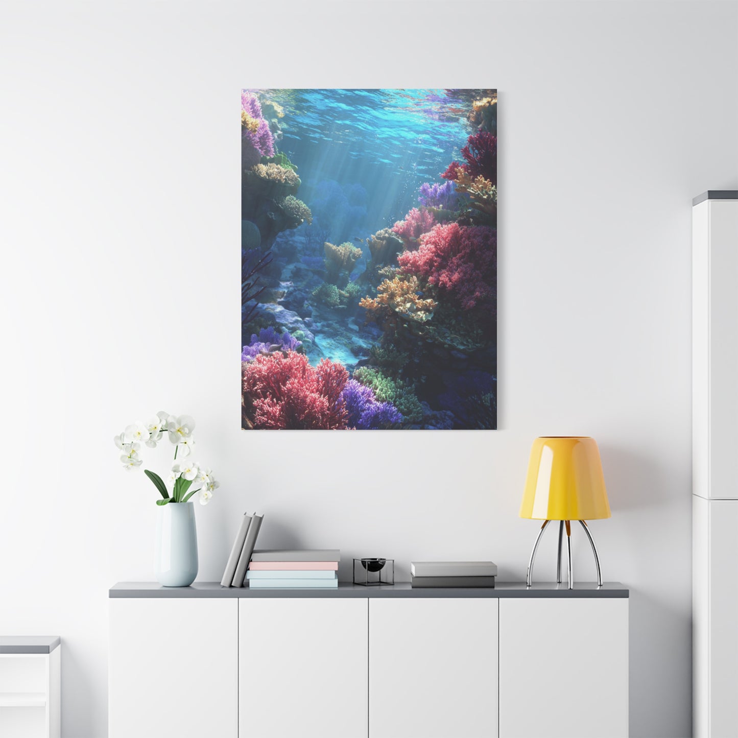 Vibrant Coral Reef Canvas Art, Underwater Decor, Ocean Wall Art, Beach House Decor, Gift for Ocean Lovers