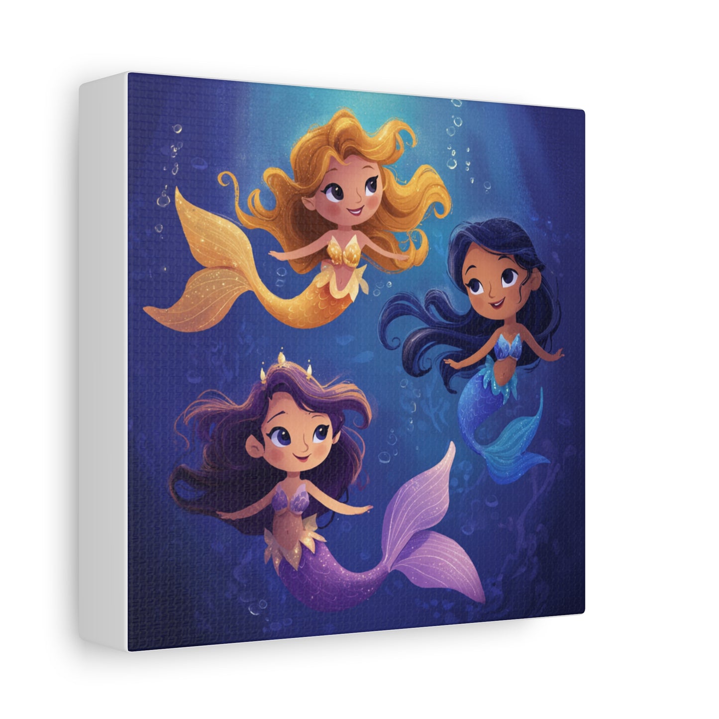 Mermaid Kids' Canvas Print, Whimsical Wall Art for Girls' Rooms, Cute Nursery Decor, Mermaid Theme Bedroom, Magical Birthday Gift