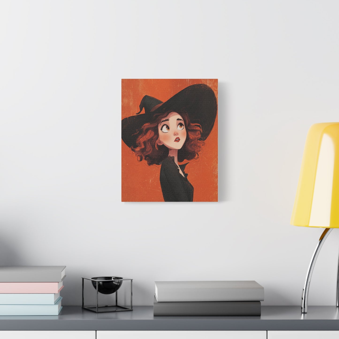 Whimsical Witch Canvas Print, Halloween Decor, Art for Home, Gift for Witches, Fall Wall Art, Magic Lover's Gift