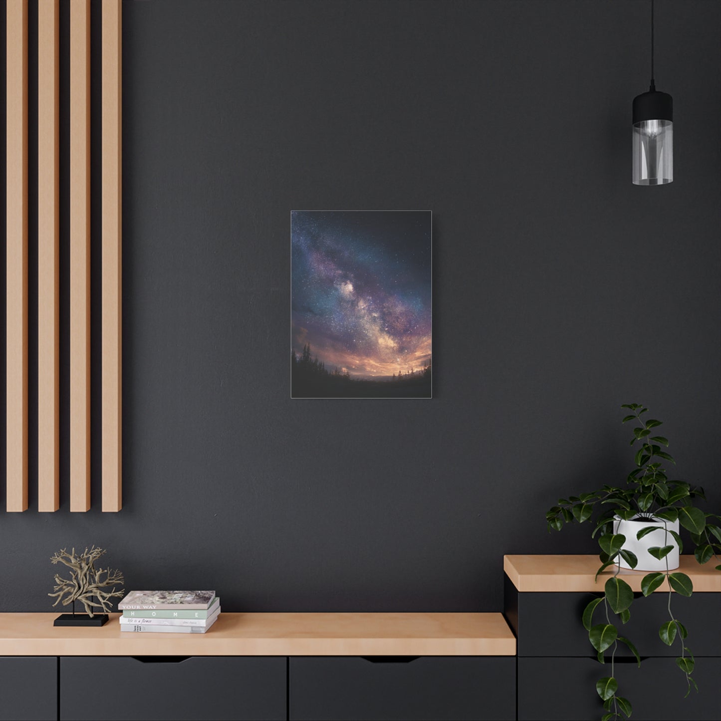Galactic Night Matte Canvas Print, Cosmic Wall Art for Home Decor, Celestial Decor, Starry Night Art, Space Lover Gift, Bedroom Wall Art