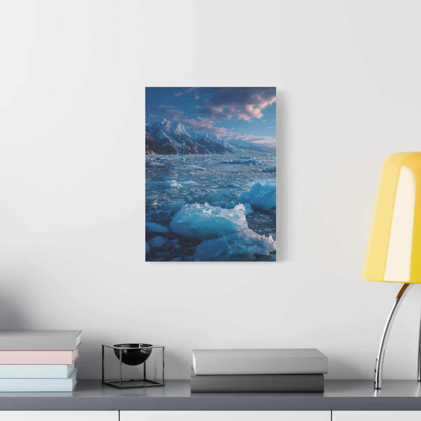 Serene Blue Glacier Canvas Wall Art, Landscape Decor, Home Serenity, Nature Prints for Living Room, Office, Gift Ideas