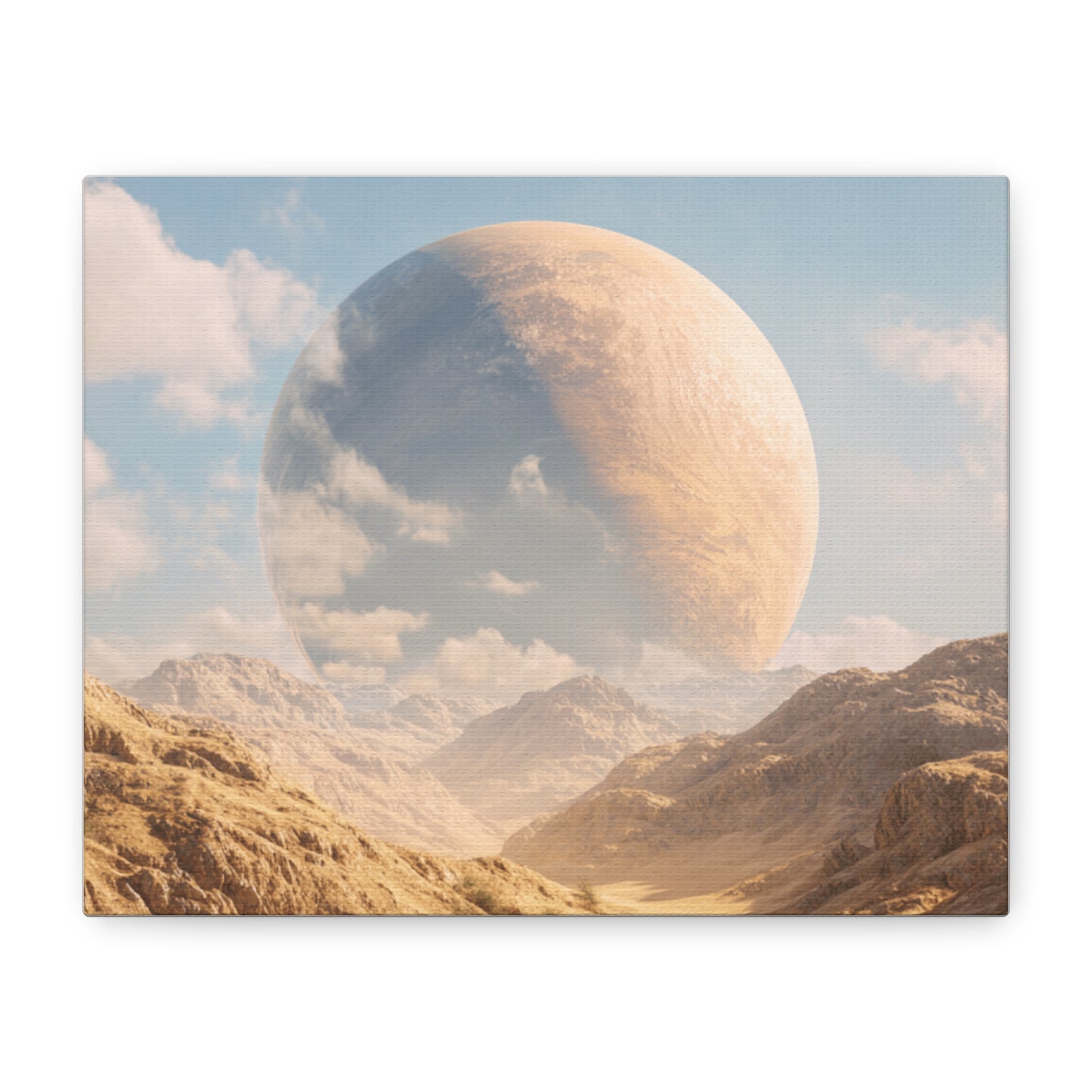 Stretched Canvas Wall Art - Dreamy Planet Landscape, Home Decor, Gallery Wall, Gift for Space Lovers, Nature Theme