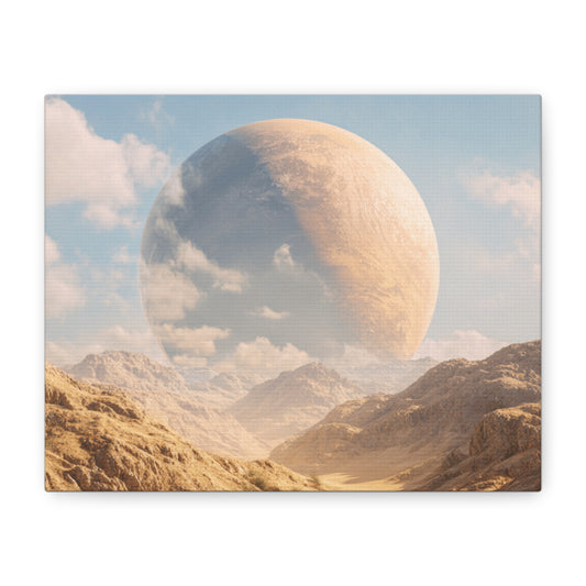 Stretched Canvas Wall Art - Dreamy Planet Landscape, Home Decor, Gallery Wall, Gift for Space Lovers, Nature Theme