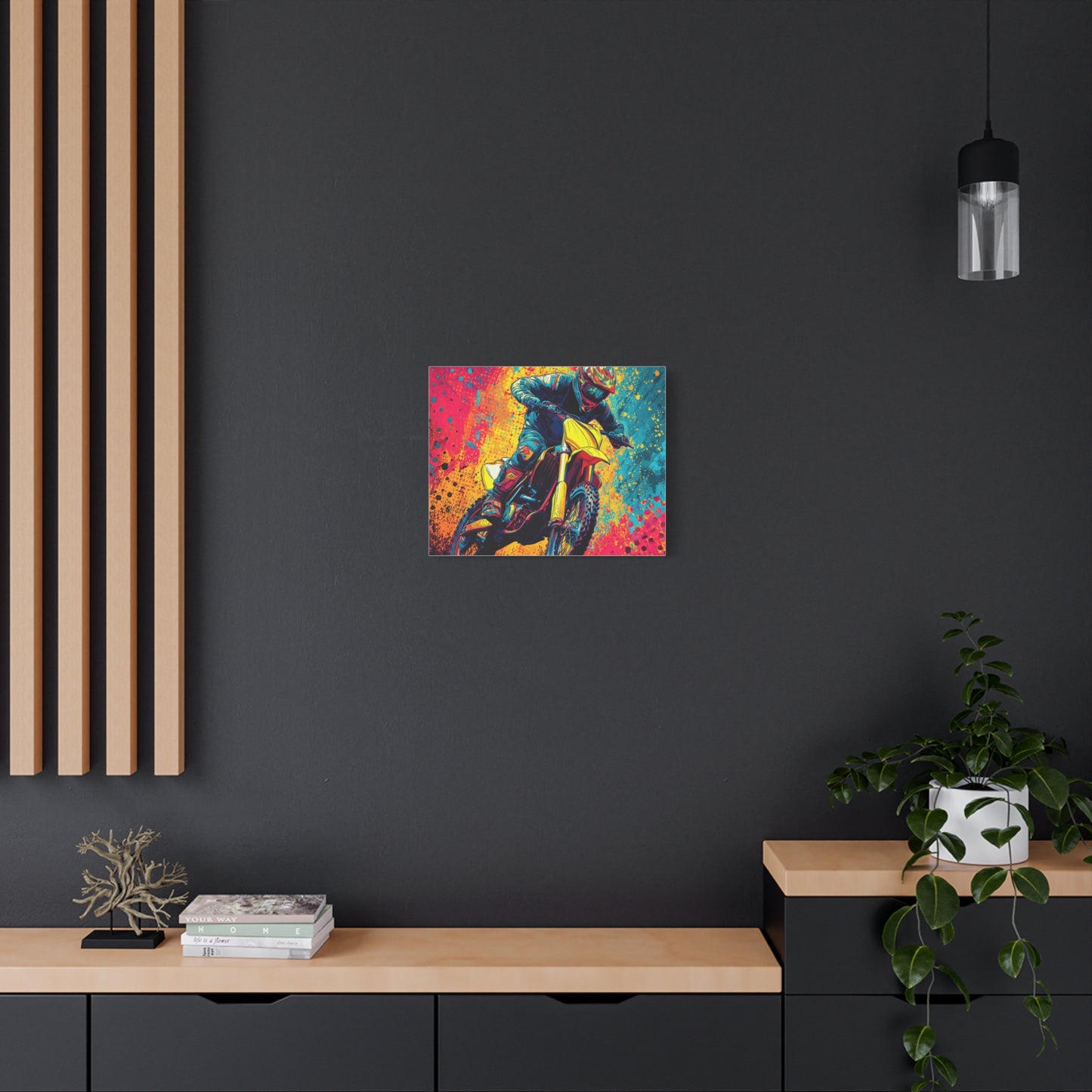 Vibrant Motocross Canvas Art, Perfect for Sports Enthusiasts, Wall Decor, Gift for Bikers, Home or Office Decoration