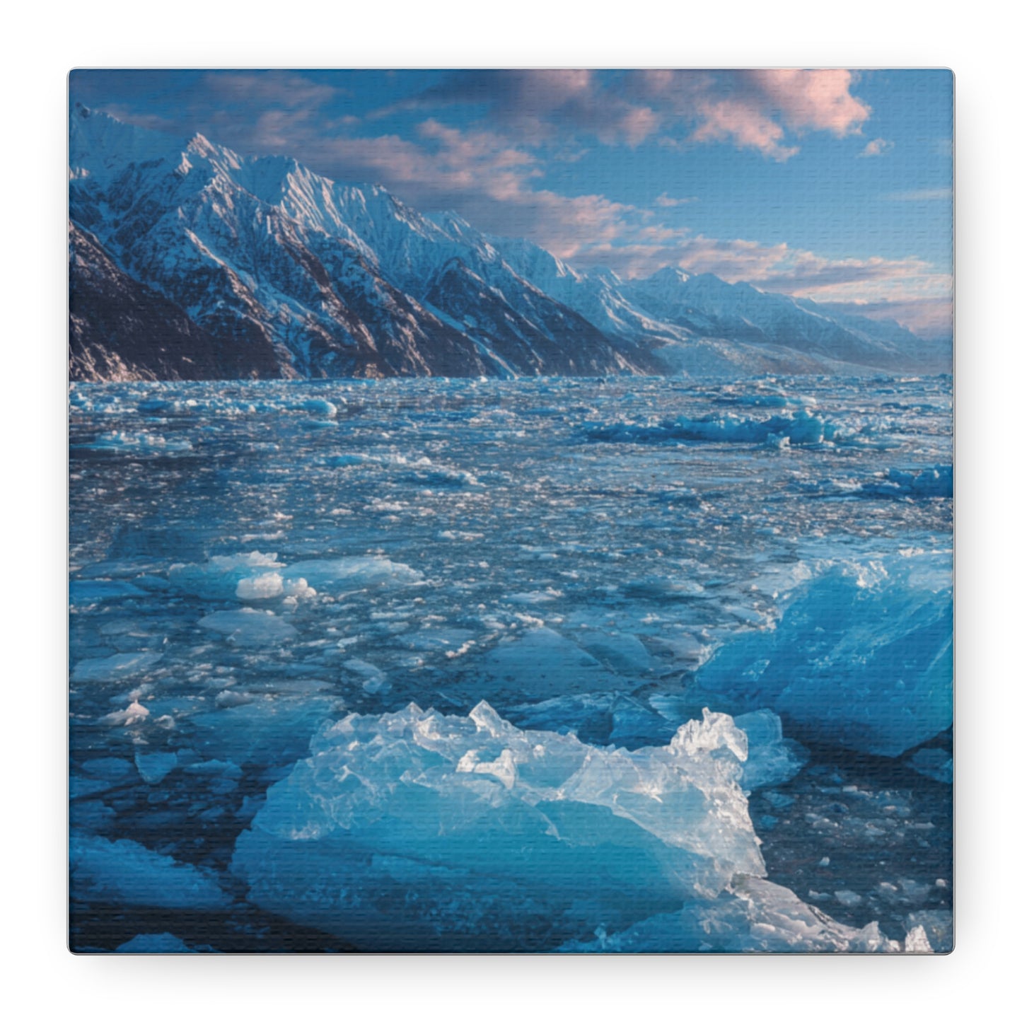 Serene Blue Glacier Canvas Wall Art, Landscape Decor, Home Serenity, Nature Prints for Living Room, Office, Gift Ideas