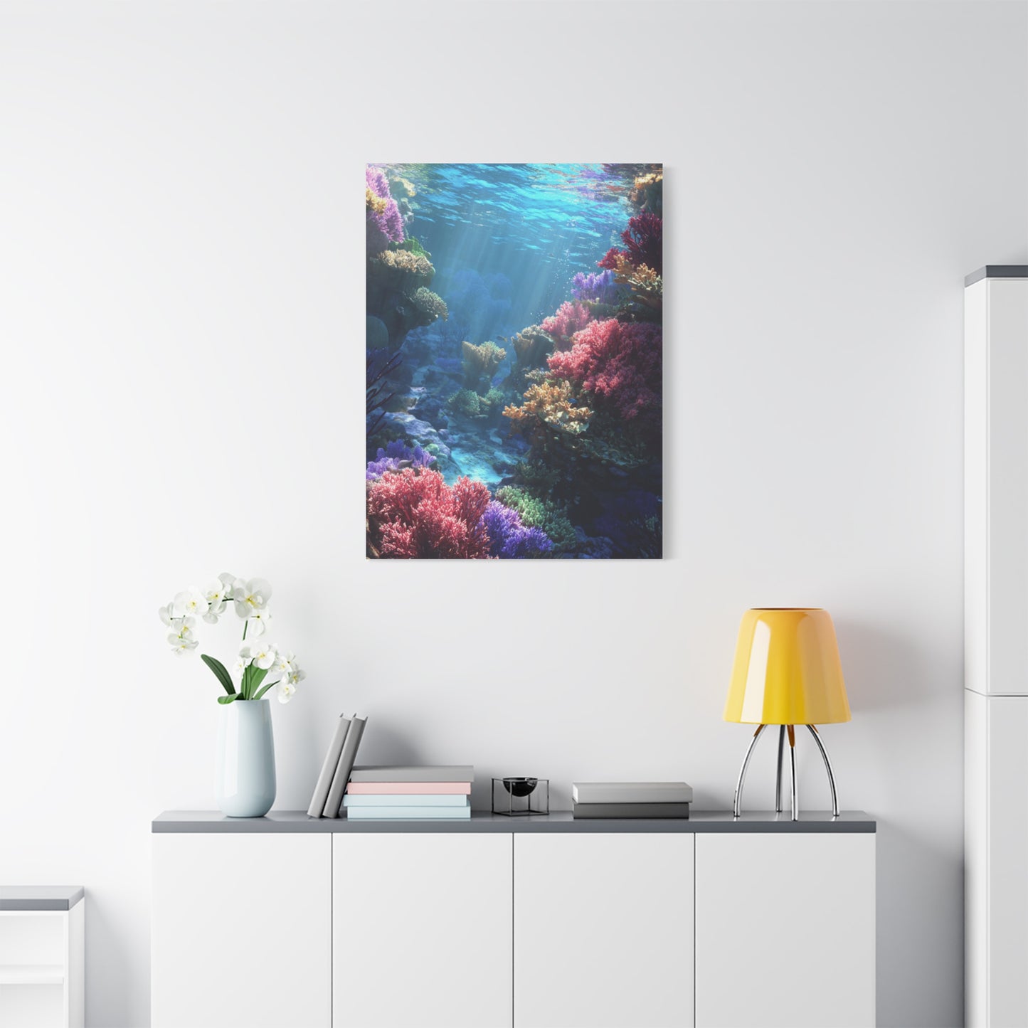 Vibrant Coral Reef Canvas Art, Underwater Decor, Ocean Wall Art, Beach House Decor, Gift for Ocean Lovers