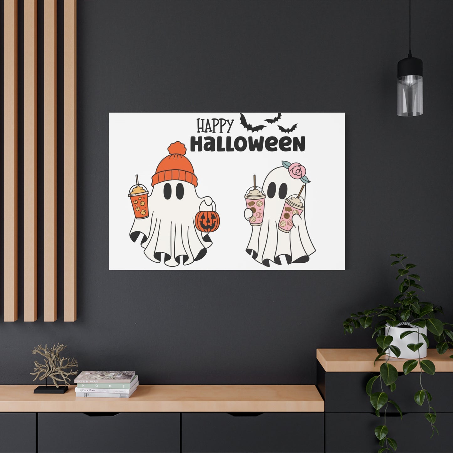 Canvas Print - Adorable Ghost Friends, Happy Halloween