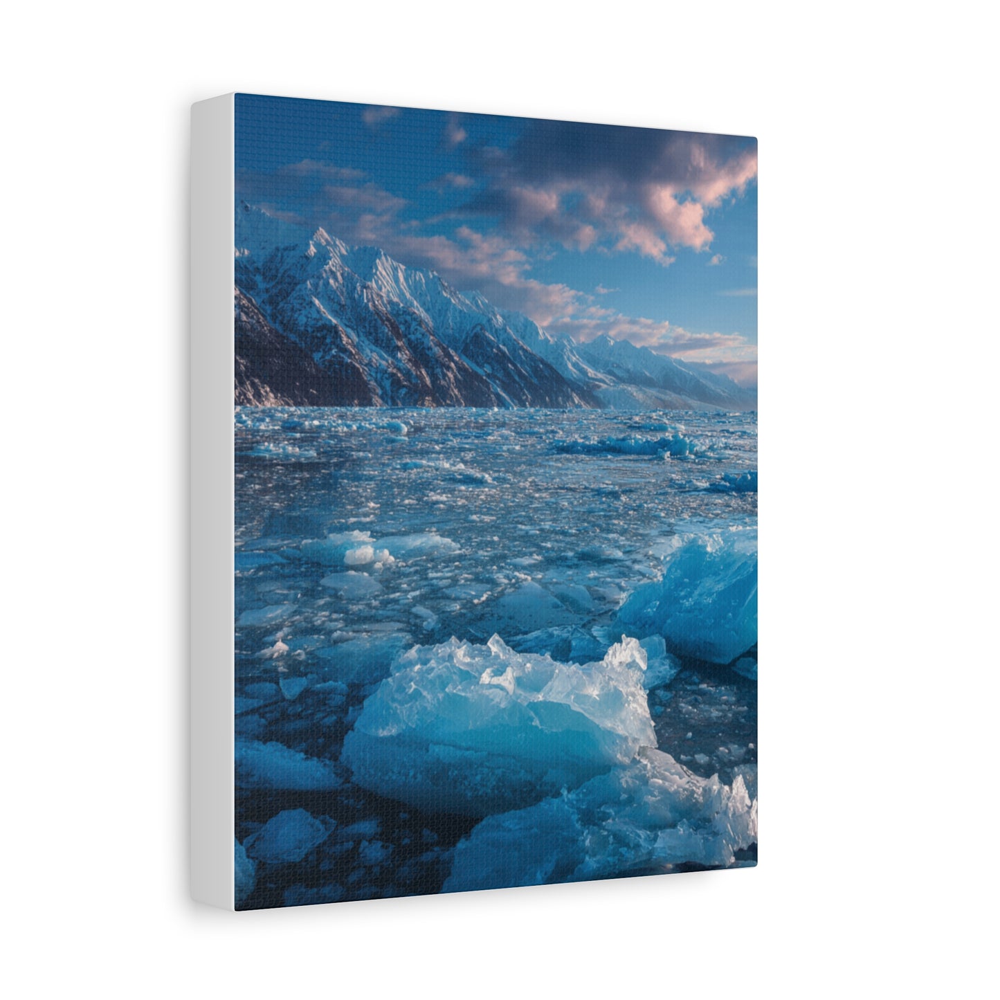 Serene Blue Glacier Canvas Wall Art, Landscape Decor, Home Serenity, Nature Prints for Living Room, Office, Gift Ideas