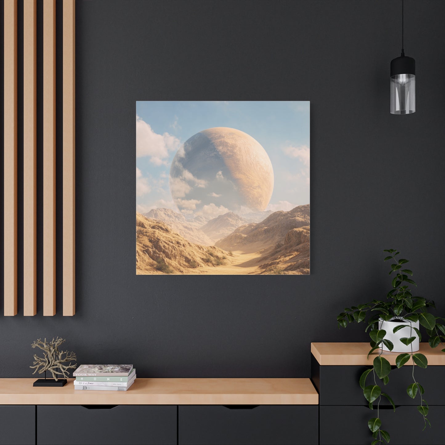 Stretched Canvas Wall Art - Dreamy Planet Landscape, Home Decor, Gallery Wall, Gift for Space Lovers, Nature Theme