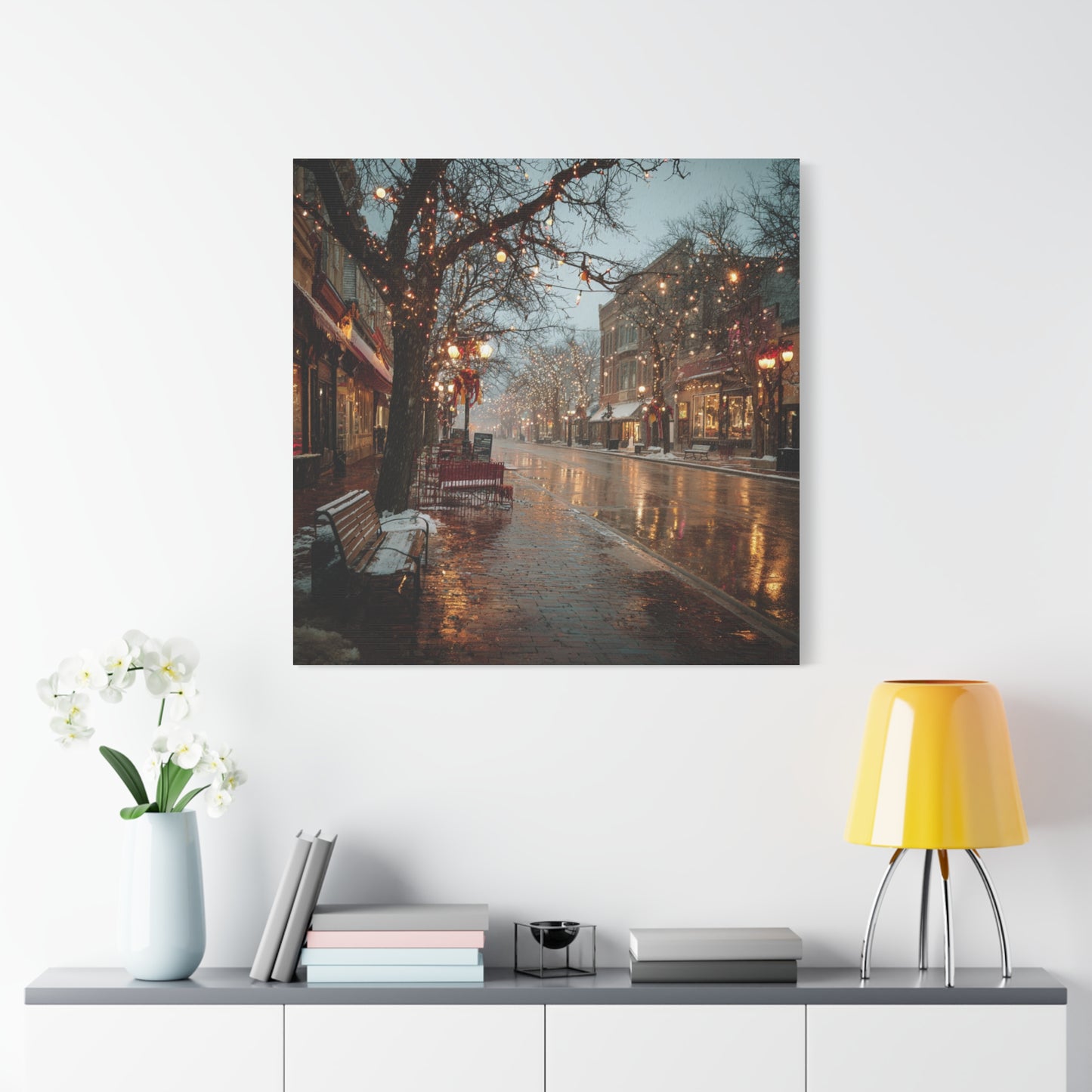 Cozy Winter Canvas Wall Art, Holiday Decor, Home Decoration, Gift for Her, Christmas Vibes, Seasonal Artwork