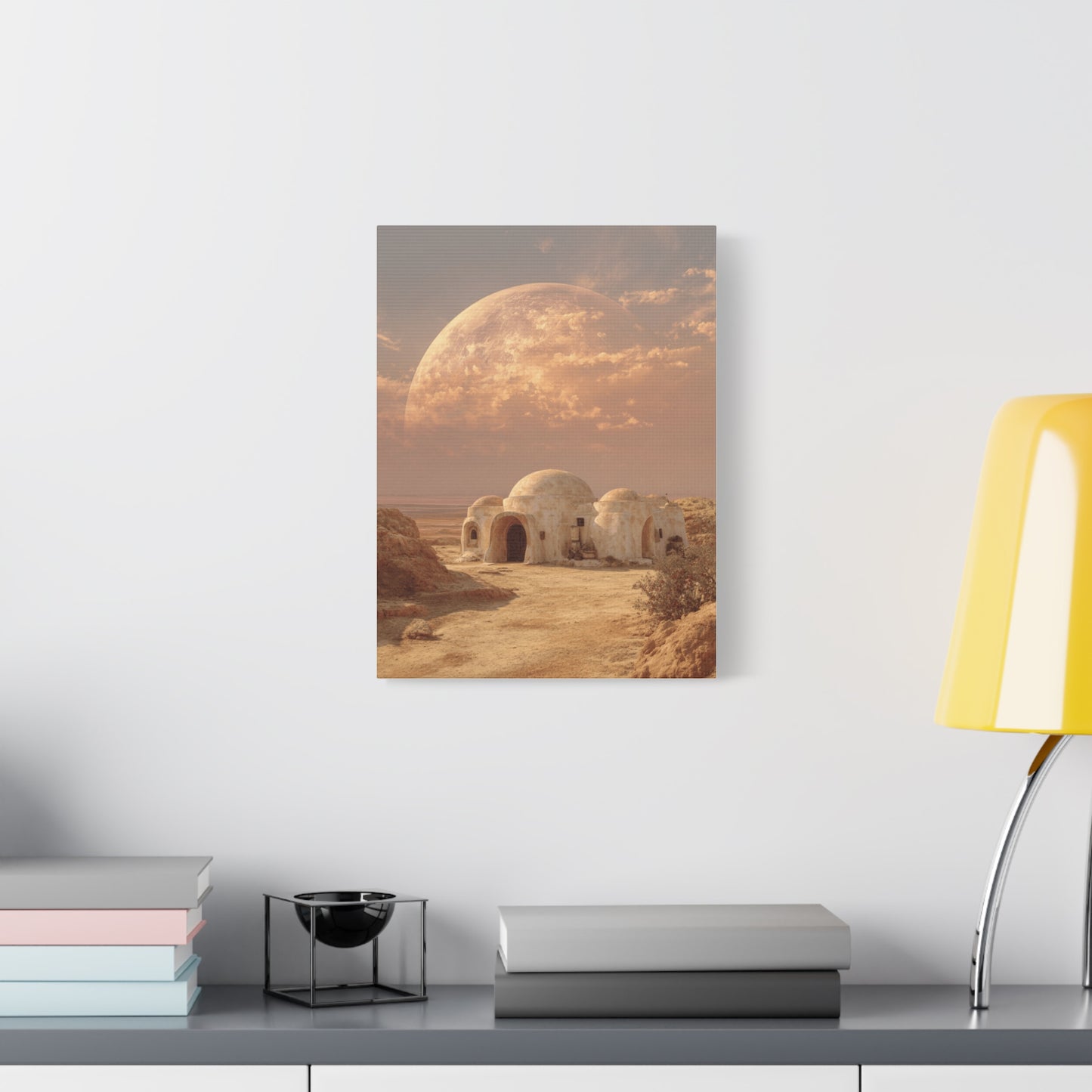 Stretched Canvas Art Print, Matte Wall Decor, Desert Landscape, Home Office Art, Gift for Art Lovers, Space Decor, Unique Wall Art
