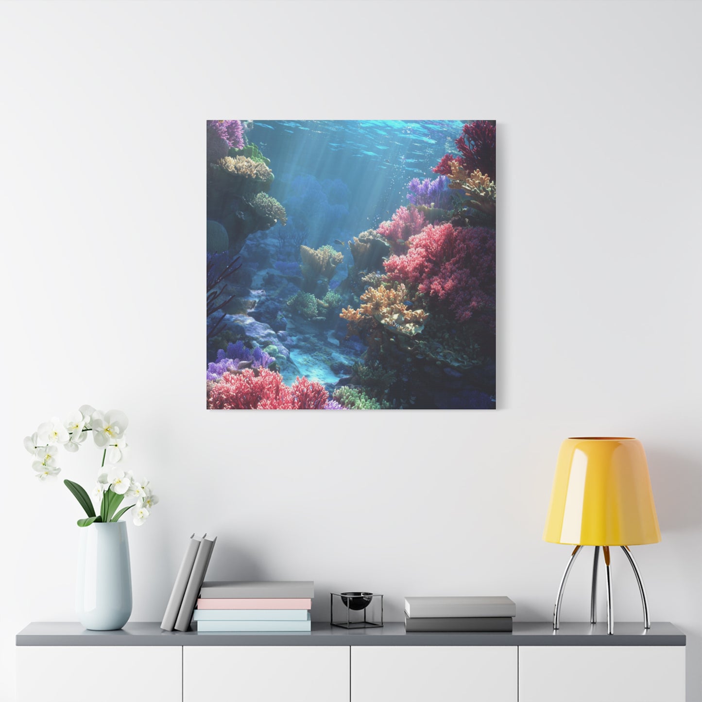 Vibrant Coral Reef Canvas Art, Underwater Decor, Ocean Wall Art, Beach House Decor, Gift for Ocean Lovers