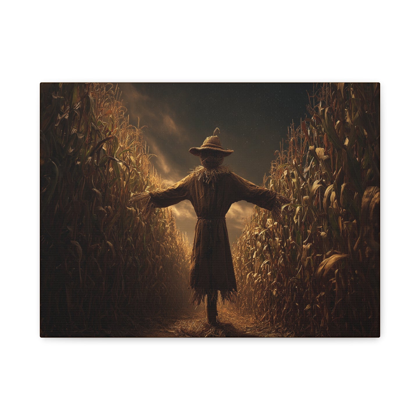 Canvas Print -  Scarecrow in Field - Wall Art Decor - Halloween