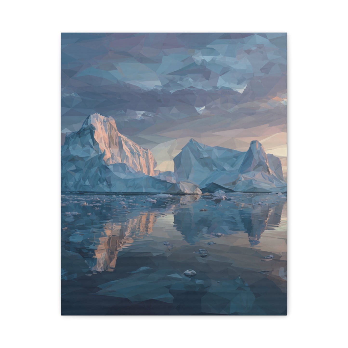Stretched Canvas Art Print, Geometric Landscape Wall Decor, Minimalist Home Accent, Nature-Inspired Artwork, Unique Gift Idea