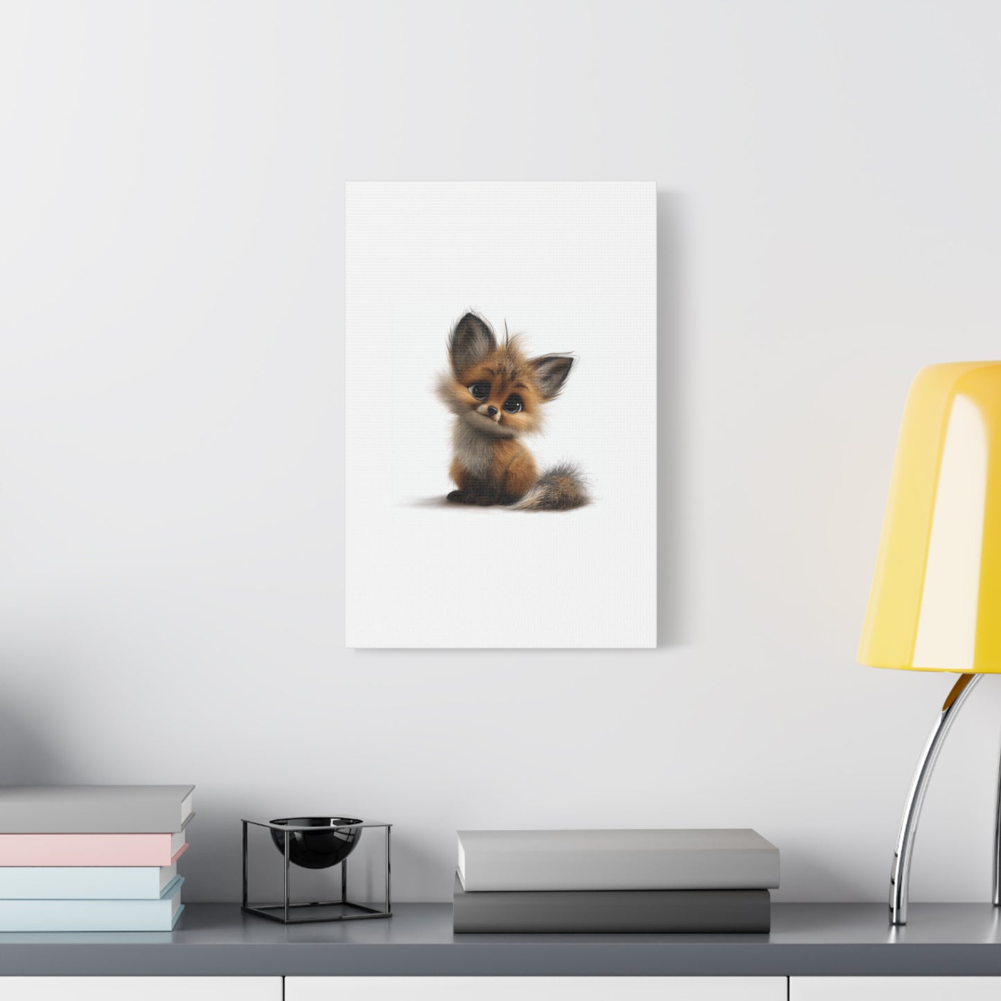 Adorable Fox Canvas Art Print, Cute Nursery Wall Decor, Baby Shower Gift, Animal Lover Home Decor, Kids Room Decoration