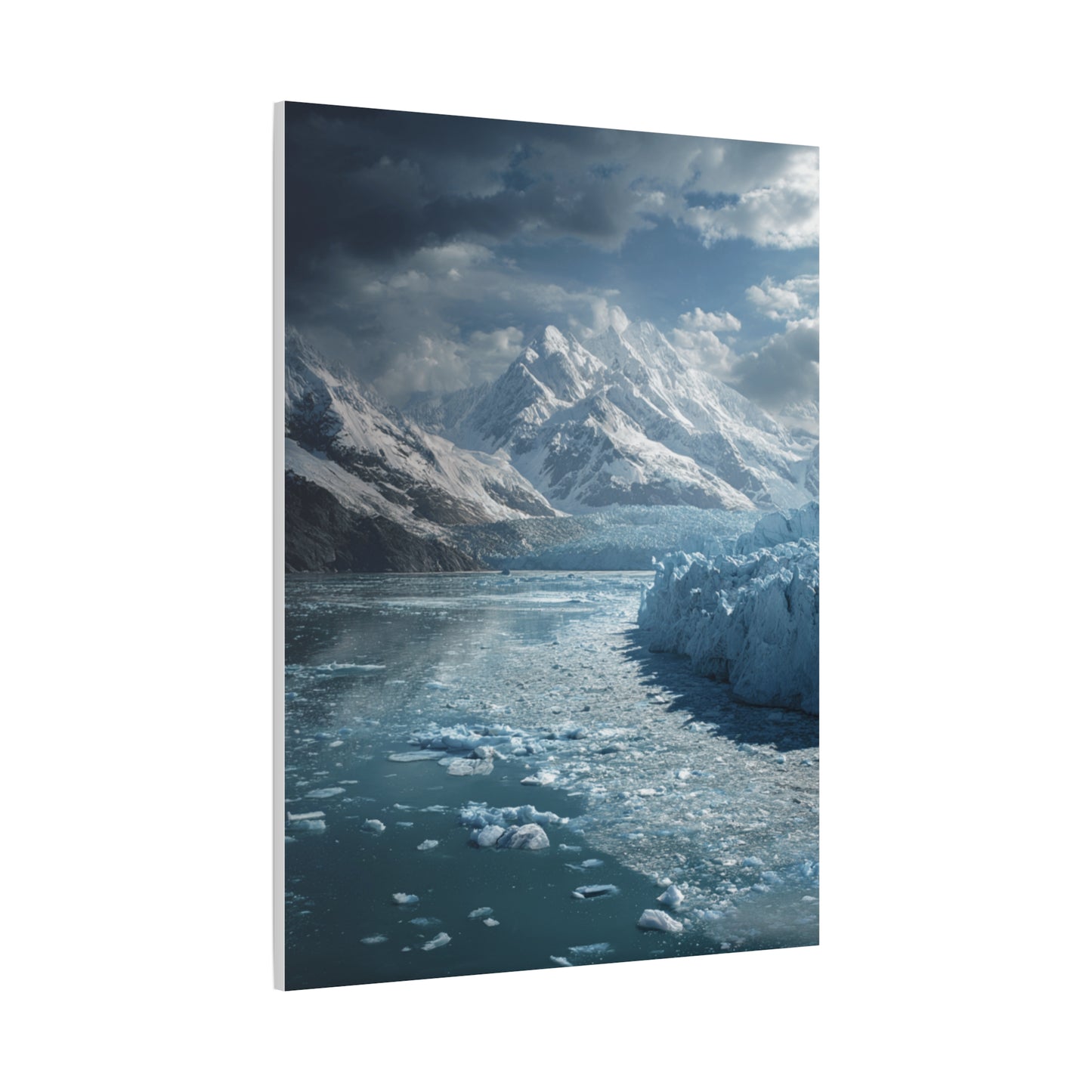 Stretched Canvas Art Print - Serene Glacier Landscape, Wall Decor, Nature Artwork, Gift for Nature Lovers, Home Décor, Winter Scene