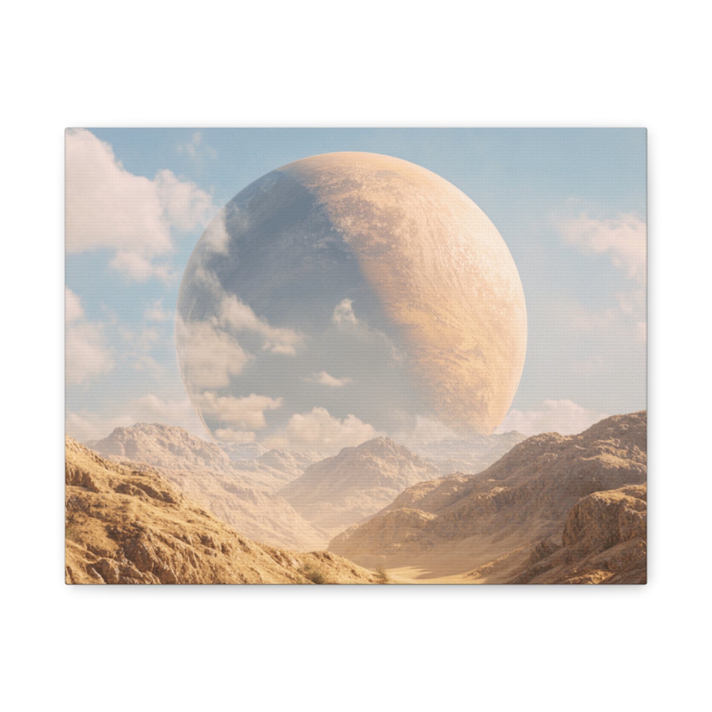 Stretched Canvas Wall Art - Dreamy Planet Landscape, Home Decor, Gallery Wall, Gift for Space Lovers, Nature Theme