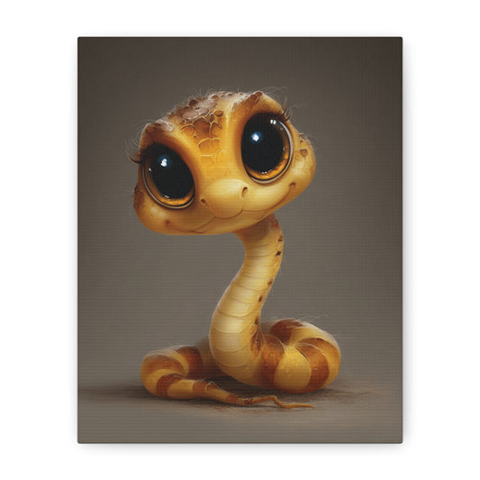 Whimsical Snake Canvas Art, Cute Animal Decor, Kids Room Wall Art, Gift for Animal Lovers, Unique Home Decoration