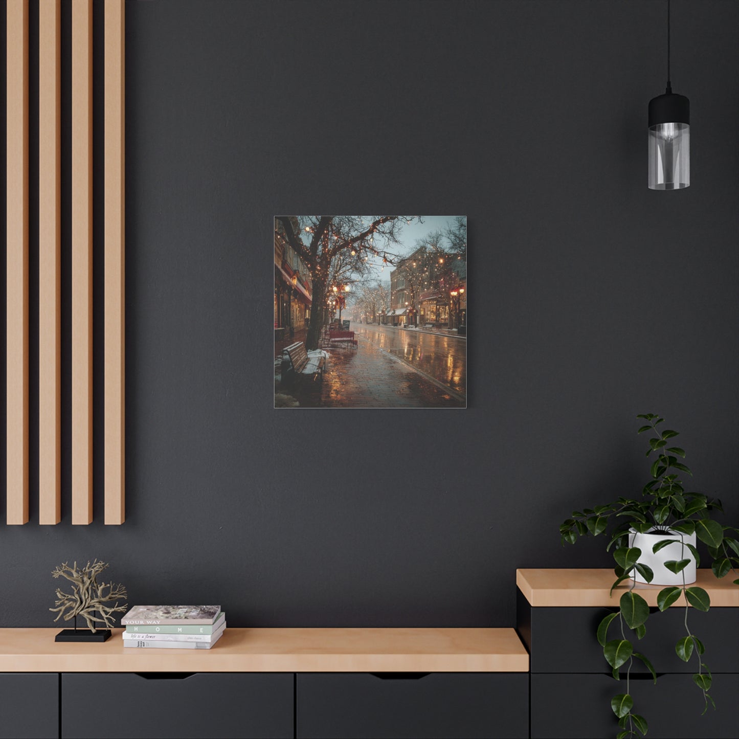 Cozy Winter Canvas Wall Art, Holiday Decor, Home Decoration, Gift for Her, Christmas Vibes, Seasonal Artwork