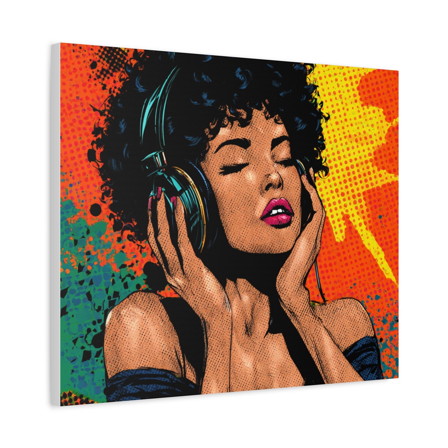 Vibrant Canvas Wall Art, Pop Art Painting, Music Lover
