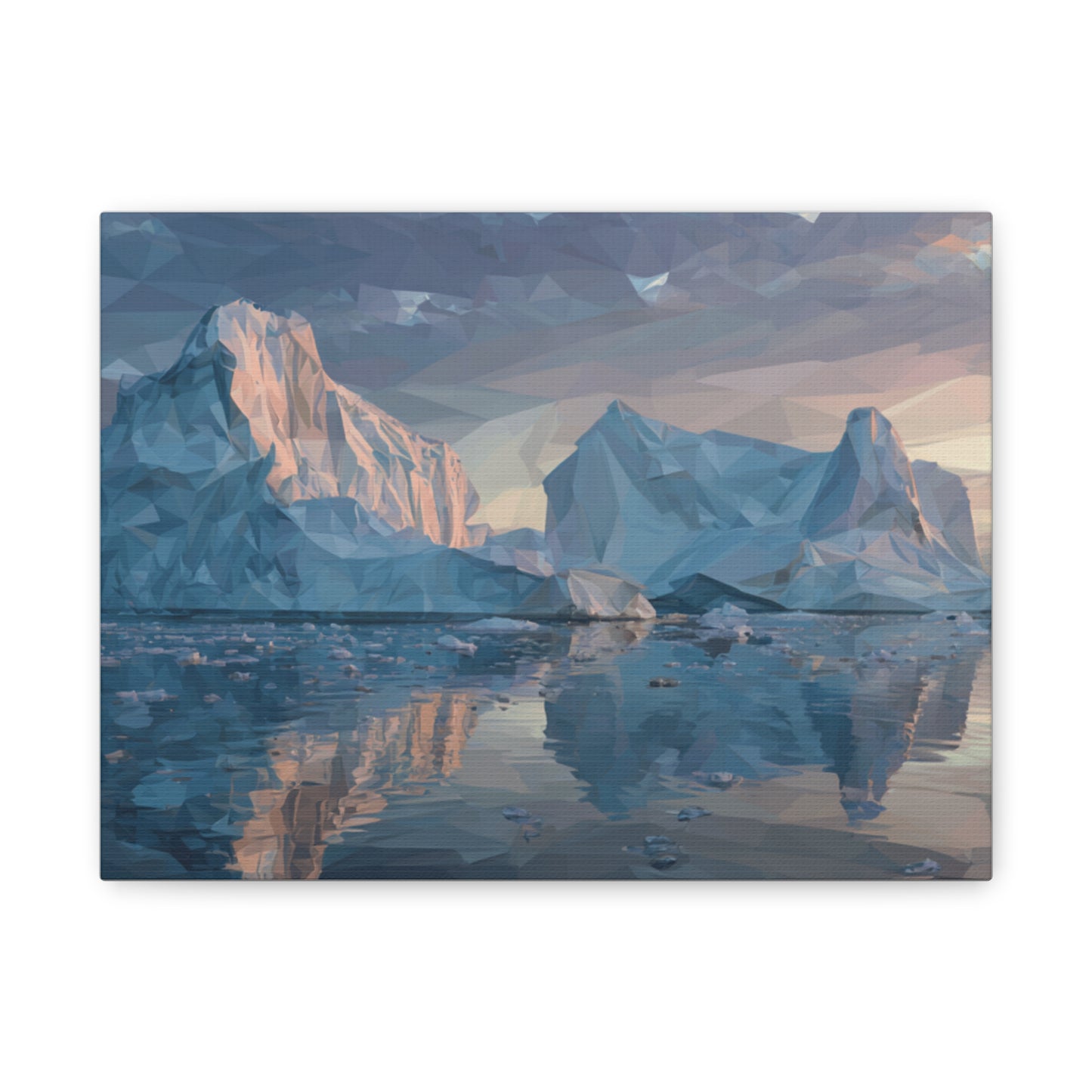 Stretched Canvas Art Print, Geometric Landscape Wall Decor, Minimalist Home Accent, Nature-Inspired Artwork, Unique Gift Idea