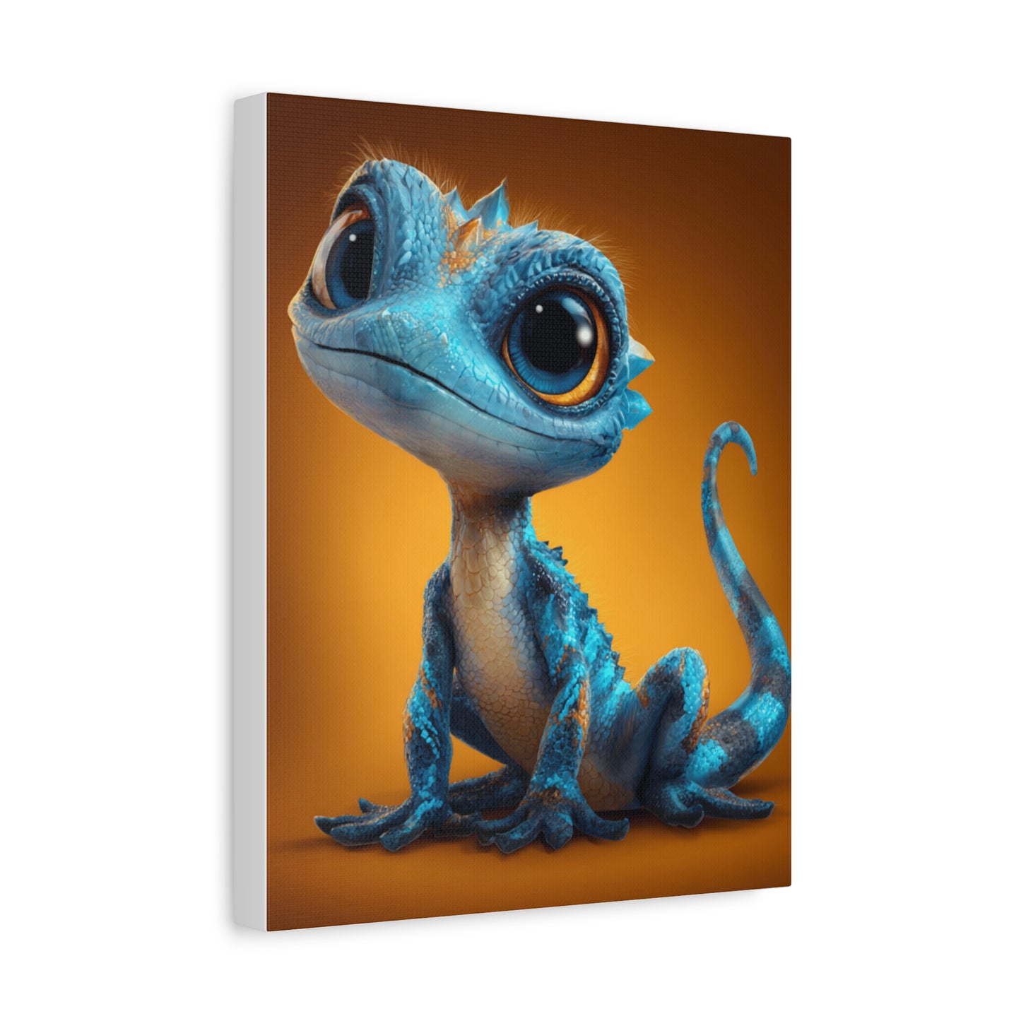 Whimsical Lizard Canvas Art, Cute Animal Decor, Vibrant Wall Art, Children's Room Decoration, Playful Creature Artwork