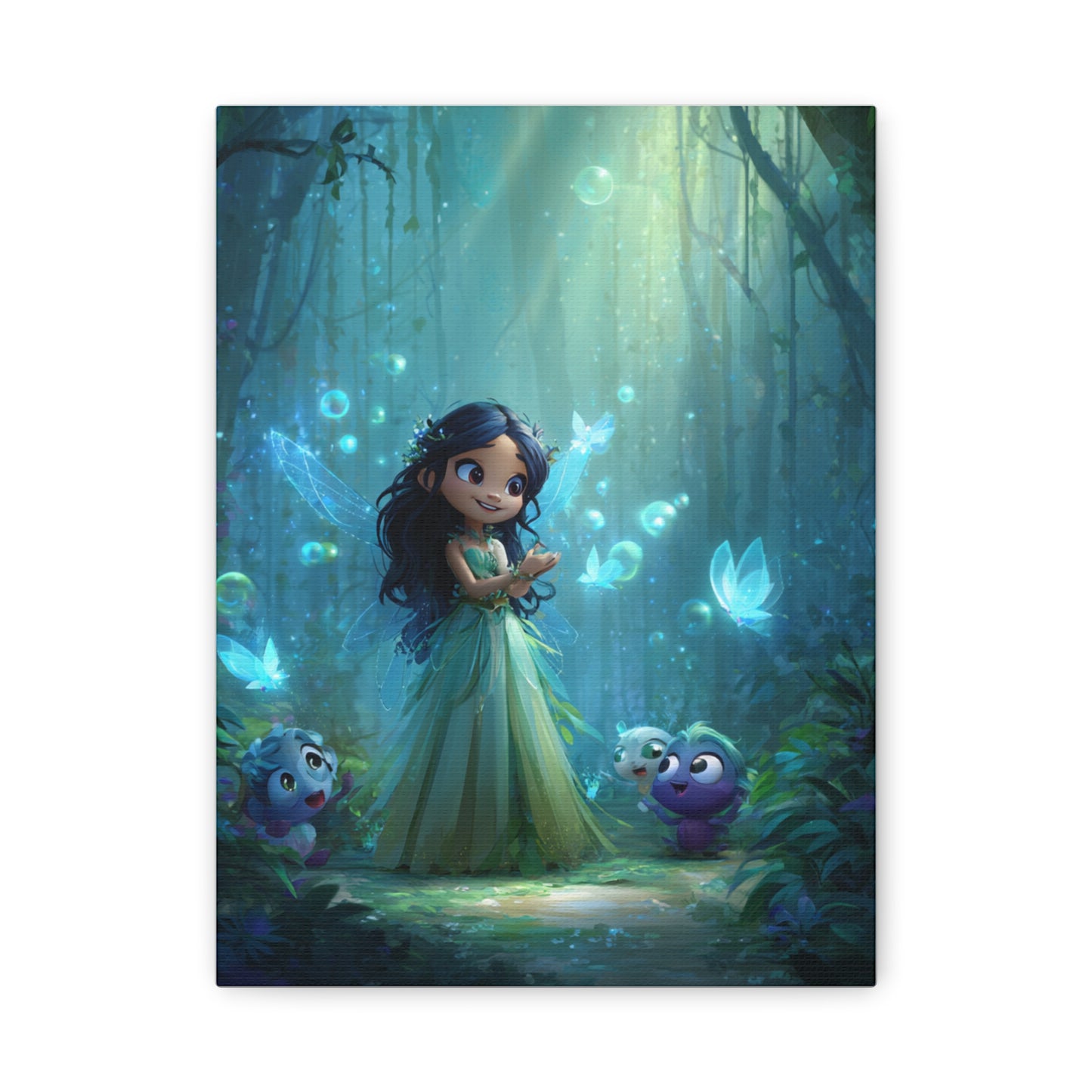 Whimsical Fairy Tale Canvas Wall Art, Enchanted Forest Decor, Fantasy Children's Room Wall Art, Magical Gift for Kids, Home Decor