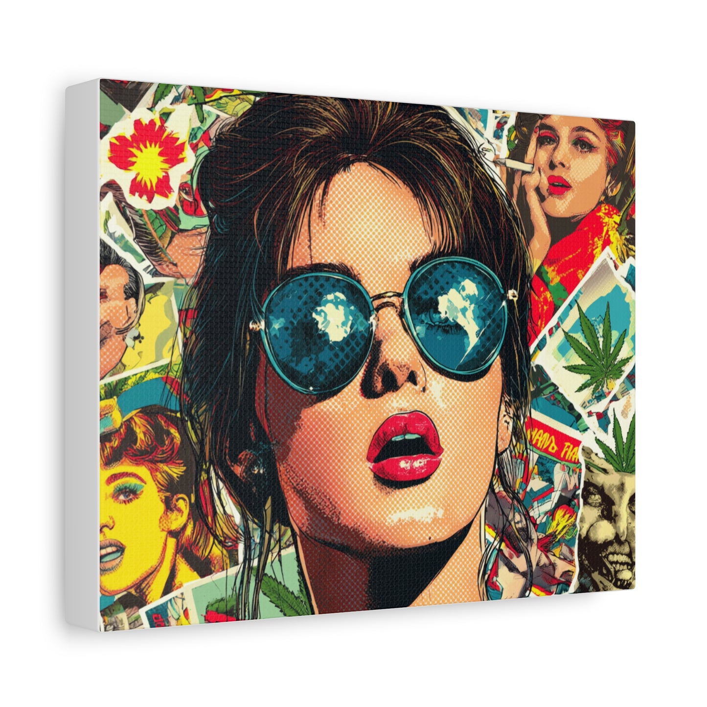 Canvas Art Print: Pop Art Woman 420 Colorful Vivid