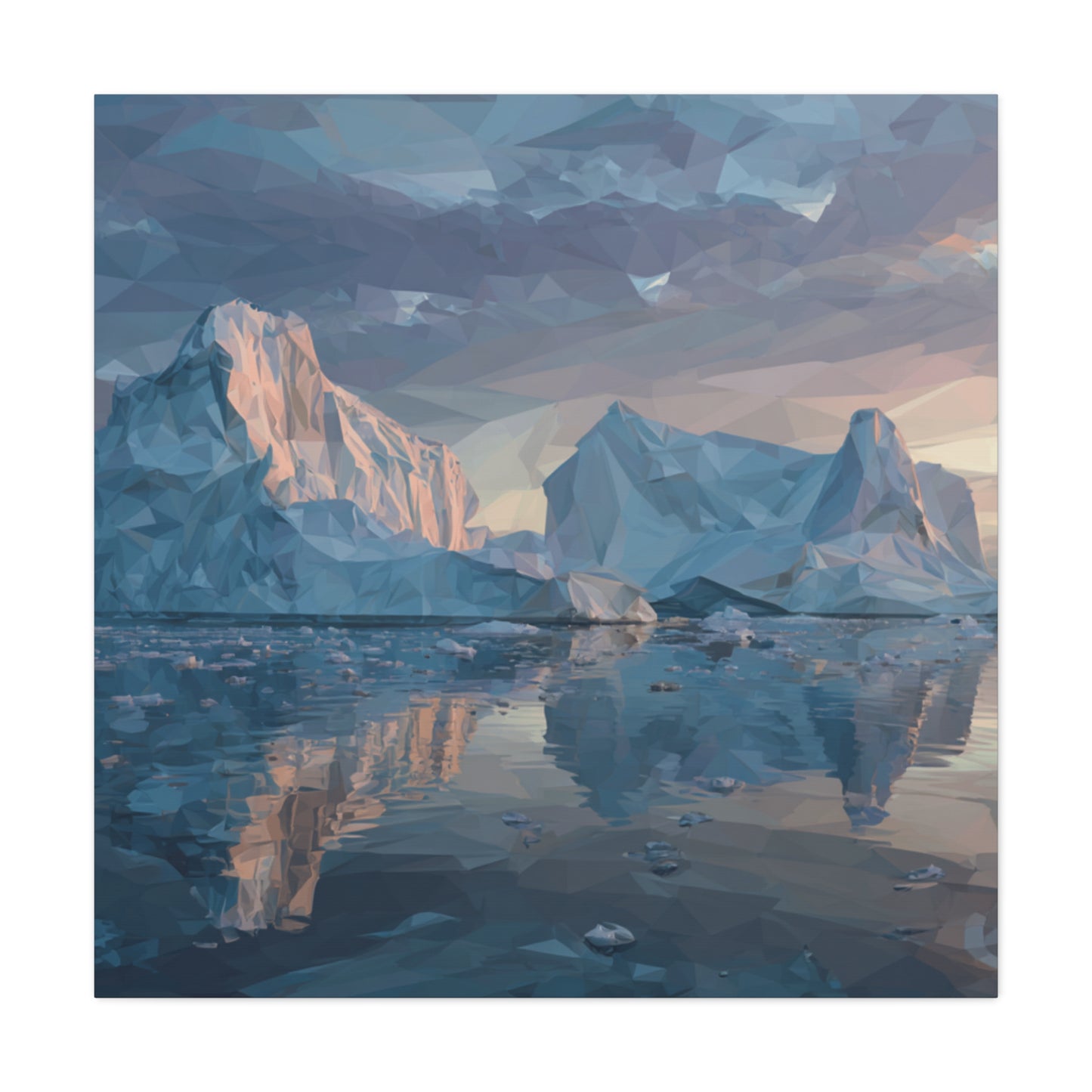Stretched Canvas Art Print, Geometric Landscape Wall Decor, Minimalist Home Accent, Nature-Inspired Artwork, Unique Gift Idea