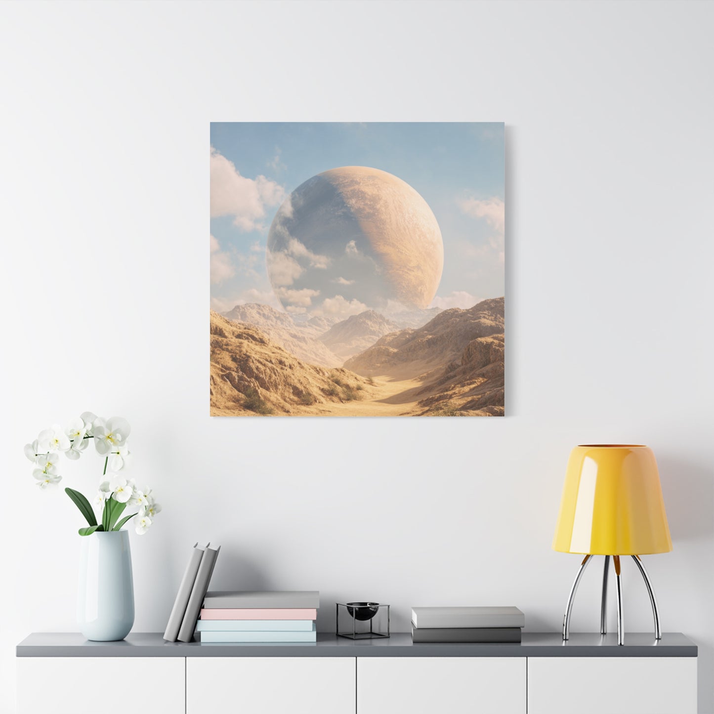 Stretched Canvas Wall Art - Dreamy Planet Landscape, Home Decor, Gallery Wall, Gift for Space Lovers, Nature Theme