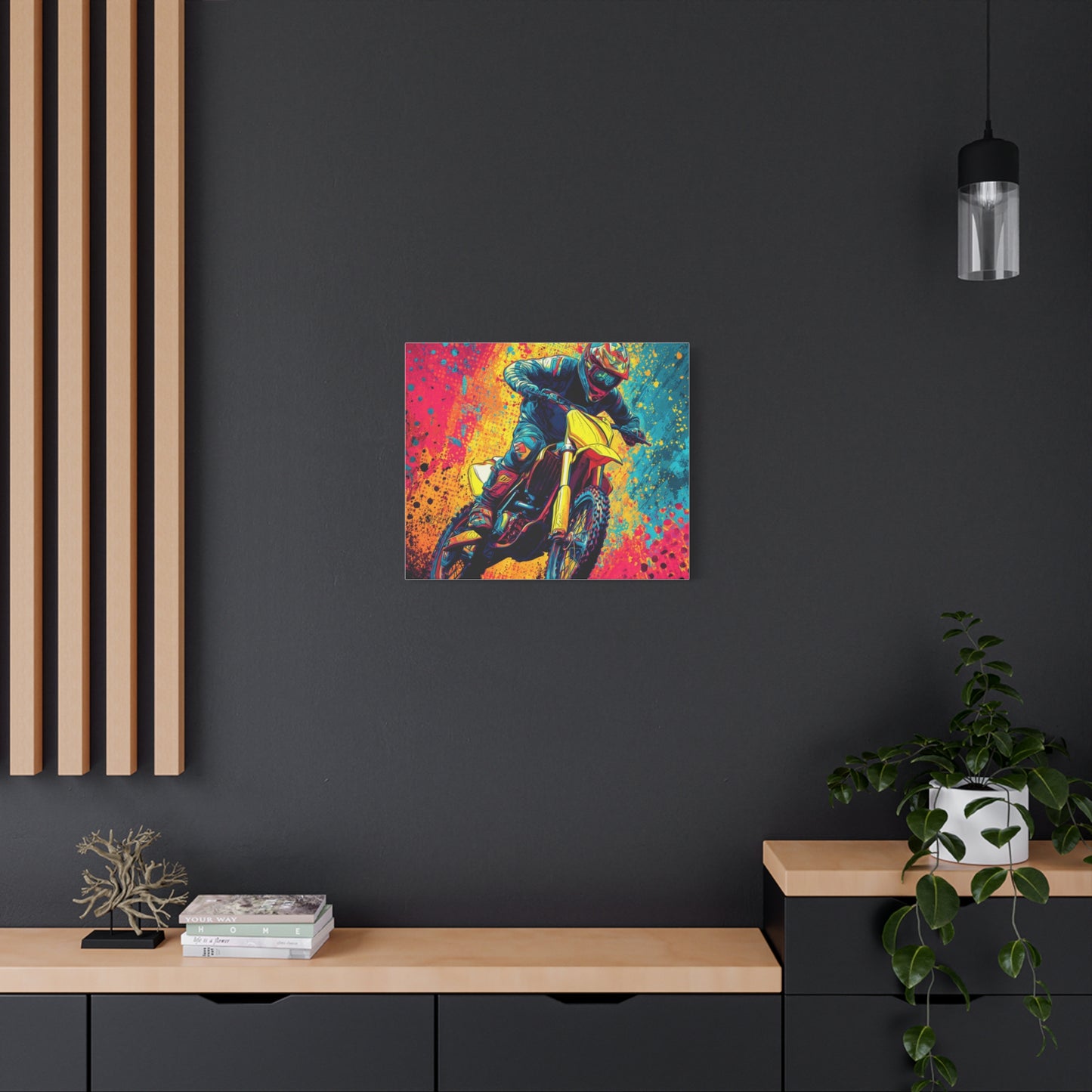 Vibrant Motocross Canvas Art, Perfect for Sports Enthusiasts, Wall Decor, Gift for Bikers, Home or Office Decoration