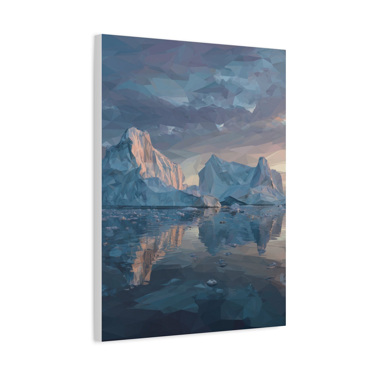 Stretched Canvas Art Print, Geometric Landscape Wall Decor, Minimalist Home Accent, Nature-Inspired Artwork, Unique Gift Idea