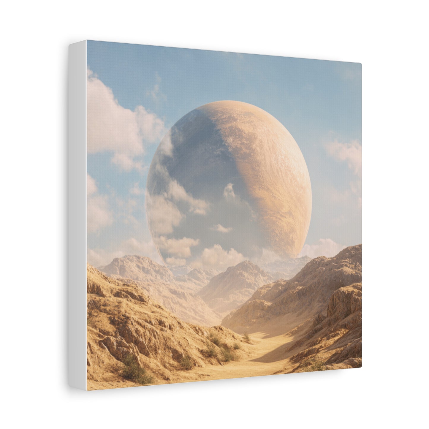 Stretched Canvas Wall Art - Dreamy Planet Landscape, Home Decor, Gallery Wall, Gift for Space Lovers, Nature Theme